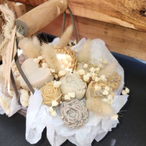 bouquet eternel panier fer