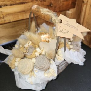 bouquet eternel panier fer